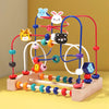 Wooden Bead Maze Roller Coaster Toy for Toddlers