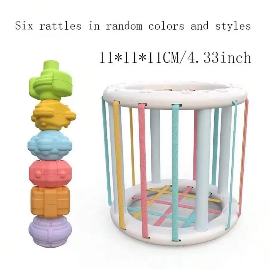 Rainbow Sensory Grasping Ball with Rattle and Teether