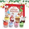 A box of a 24-day Christmas slime advent calendar featuring various themed treats and slime containers.