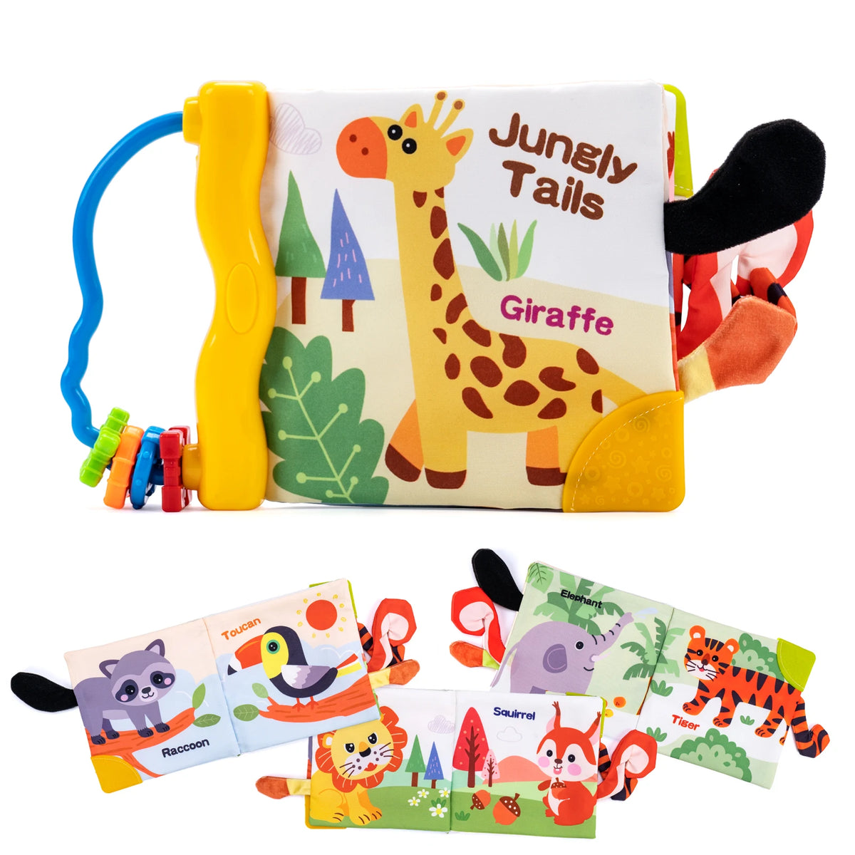 Soft Baby Cloth Book with 3D Animal Tails