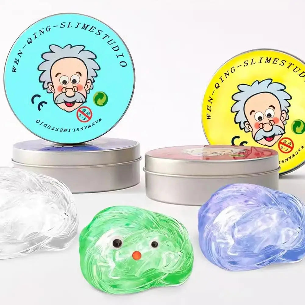 Crystal Clear Sensory Putty with Tin – Stress Relief & Bouncing Toy