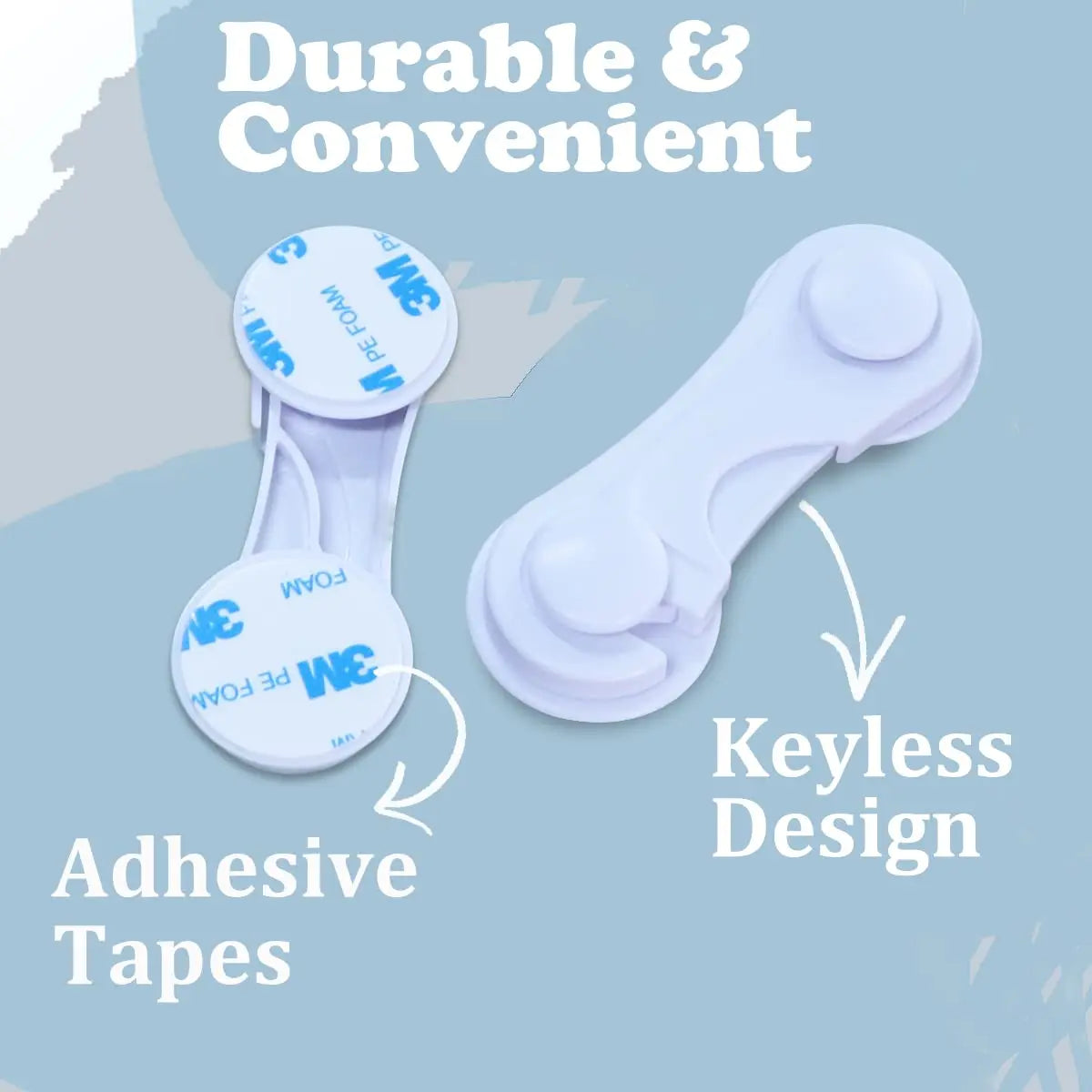 Adhesive Cabinet Locks for Baby Safety – Childproof Drawer and Cupboard Latches