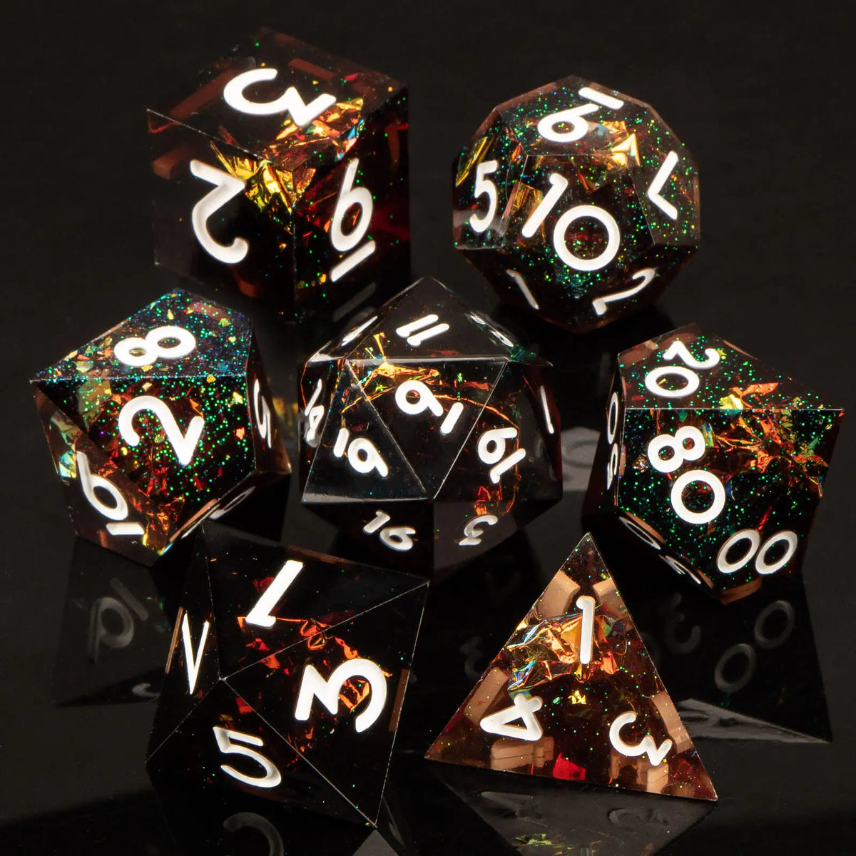 Handmade Resin Sharp Edge Dice Set for RPG Games