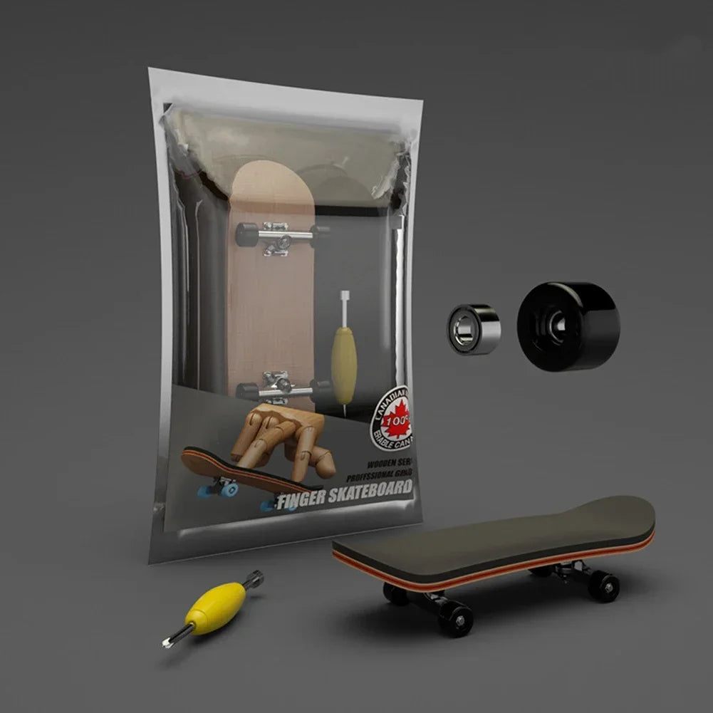 Wooden Finger Skateboard with Professional Trucks