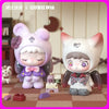 A QUBII Autumn Animal Castle blind box collectible figure featuring a purple bunny character with pink accents.