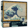 A 1000-piece jigsaw puzzle depicting a large blue wave crashing against a cliff face.