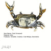 A brass crab ornament figurine with detailed claws and body, used as a desk statue or decoration.