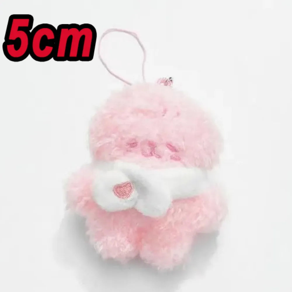 Adorable Plush Cartoon Keychain – Soft Pink Mini Pendant