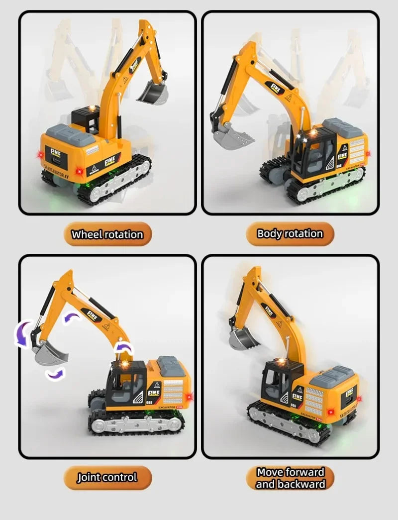 1:64 Scale Remote Control Engineering Vehicle with Lights and Sounds