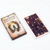 A rectangular deck of Wise Witch Oracle Cards with an aged, dark brown cover lying on a white background.