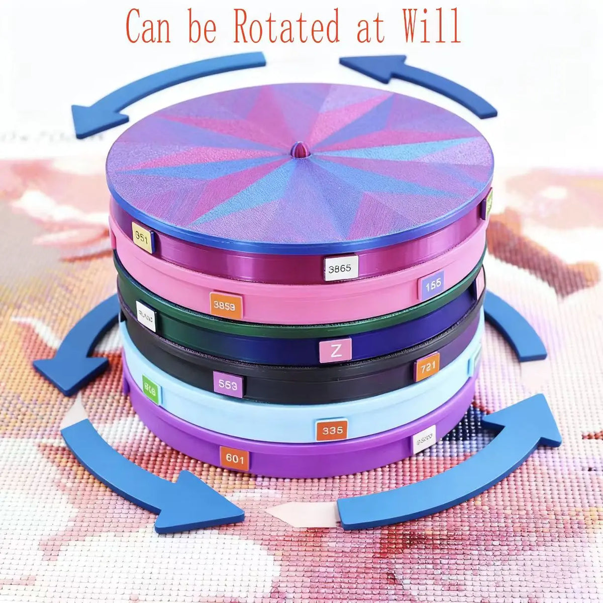 Rotating Diamond Painting Storage Tray with Divided Compartments