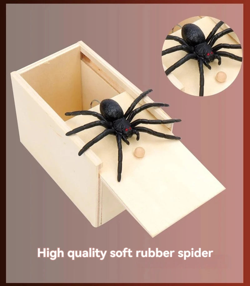Wooden Spider Surprise Prank Box
