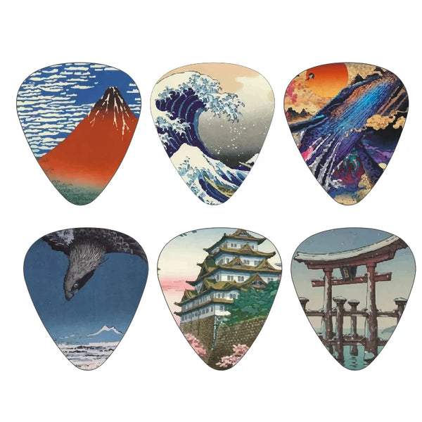 Japanese Culture Themed Guitar Picks Set (12-Pack)
