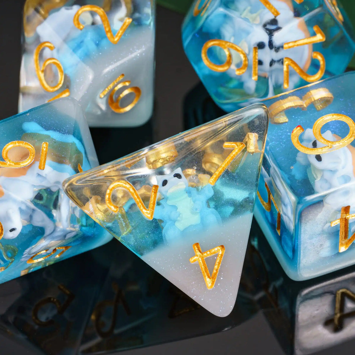 Cute Animal Resin Polyhedral Dice Set