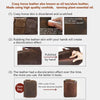 Instructions show how to treat and polish crazy horse leather bags for a discoloration effect.