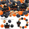 A set of 25 Halloween silicone beads featuring black and orange colors in various shapes for jewelry and crafting.