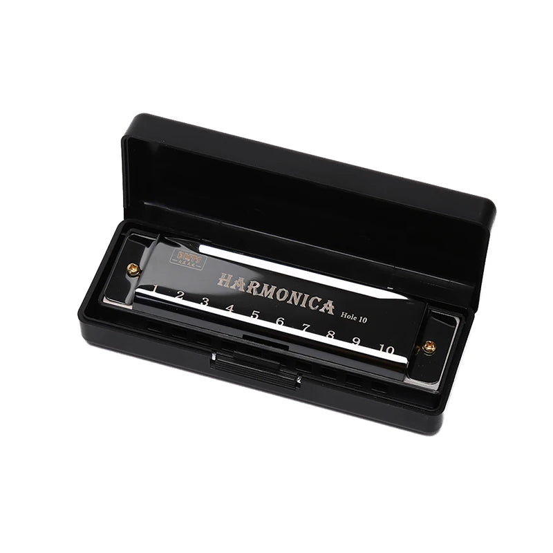10-Hole C Key Harmonica for Beginners with Stainless Steel Covers