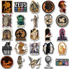 A collection of vintage Greek mythology aesthetic stickers featuring gods, figures, and symbols.
