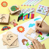 Montessori Wooden Drawing Stencils Set for Kids - 20pc Creative Painting Templates
