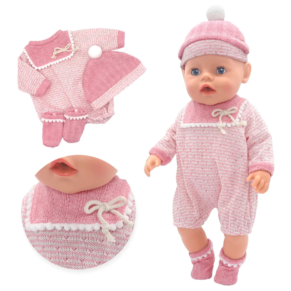 Cute 2-Piece Romper Outfit for 17-Inch Reborn Baby Dolls