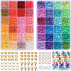 A variety of colorful flat round polymer clay beads in various colors and shapes for DIY jewelry making