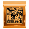 A package of Ernie Ball Hybrid Slinky nickel wound electric guitar strings with an eagle logo.