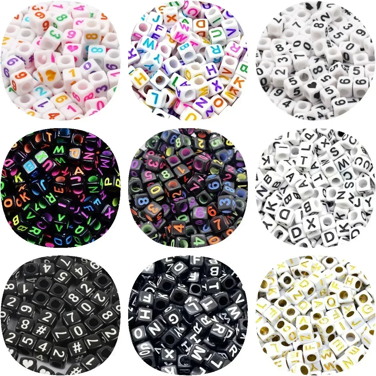 Acrylic Alphabet Beads for Jewelry Making - Mixed Letter Cubes