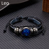 Zodiac Sign Luminous Leather Wrap Bracelet