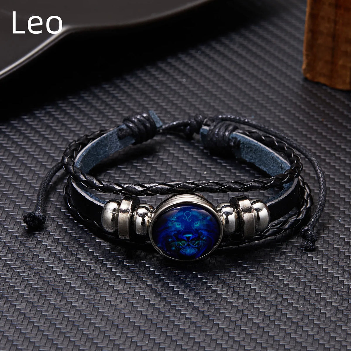 Zodiac Sign Luminous Leather Wrap Bracelet