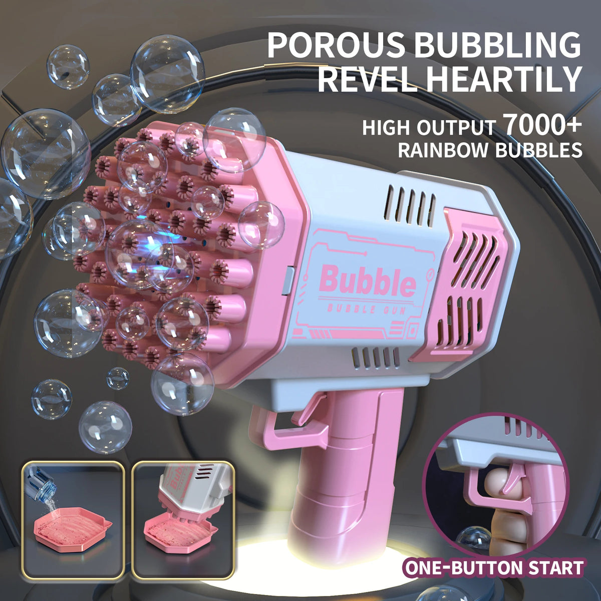 Portable Bubble Machine Blaster for Kids Outdoor Fun
