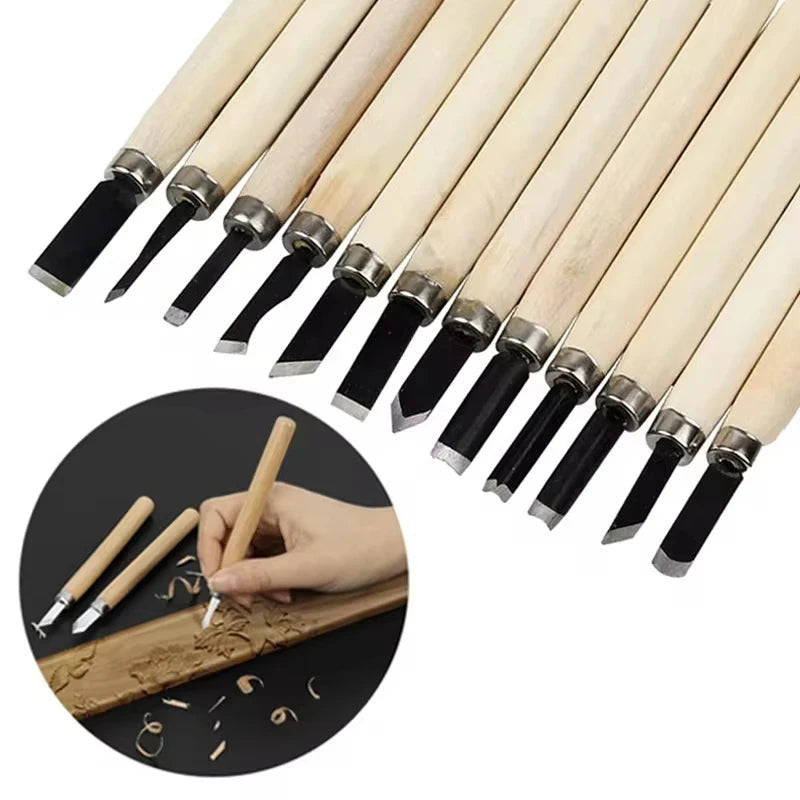 12-Piece Wood Carving Chisel Set for Precision and Detail Work