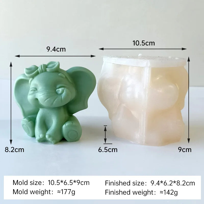 Cartoon Elephant Silicone Mold for Candles, Soap & Resin Crafts