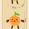 Two plush toys, one green and one orange, demonstrating beat-sensing interaction.