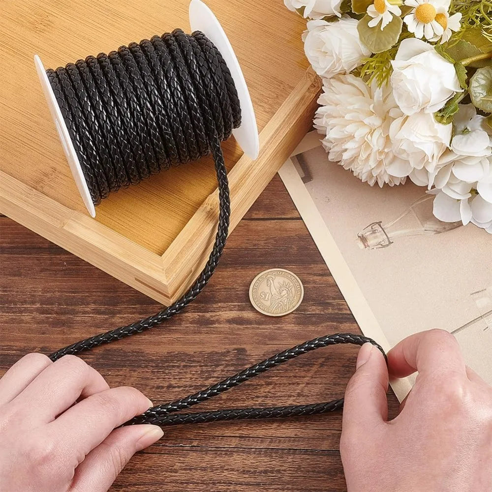 Braided PU Leather Cord for Jewelry Making and DIY Crafts