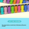 A row of colorful plastic bottles demonstrating color memory matching for kids and adults.