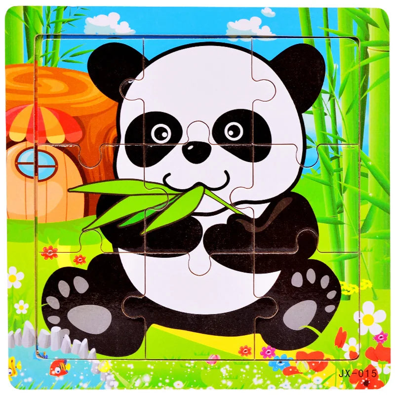 Wooden 3D Puzzle Set for Toddlers – Animal & Vehicle Jigsaw Games