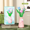 A set of 118 flower bouquet building blocks with vases and stems for DIY home decor
