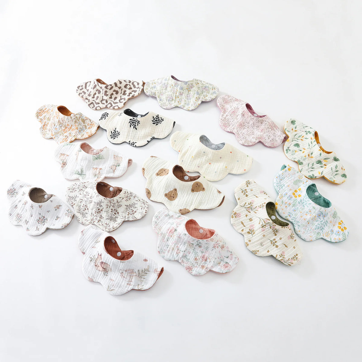 6-Layer Cotton Baby Bib with Reversible Design