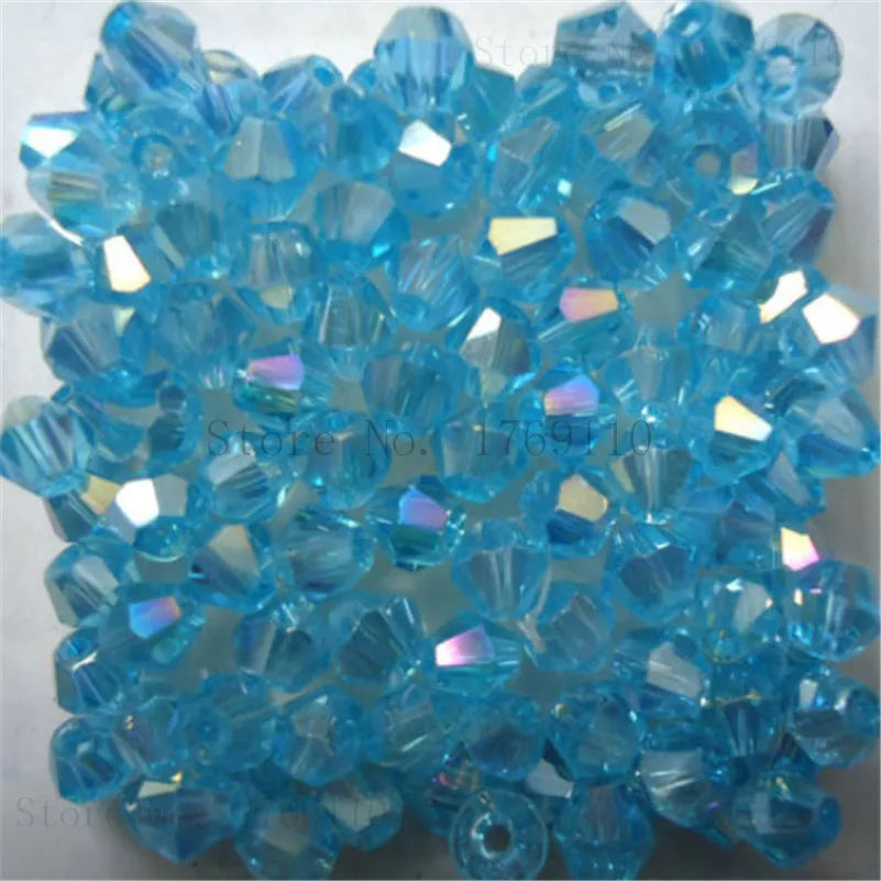 Pile de perles de cristal bleues et facettées pour fabrication de bijoux DIY
