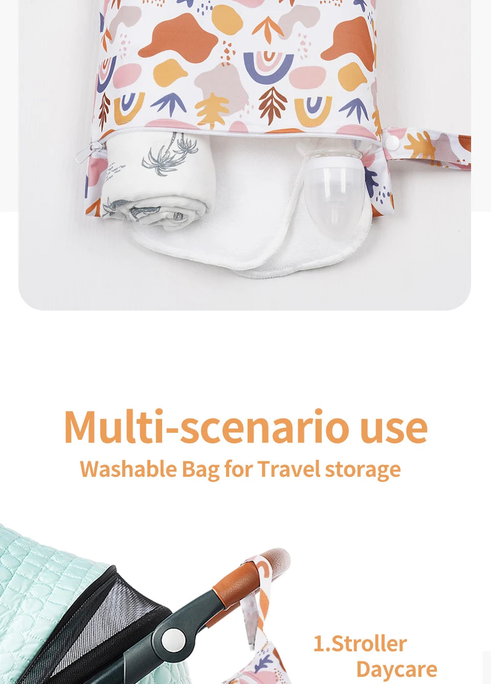 Reusable Waterproof Diaper Covers with Travel Wet Bags