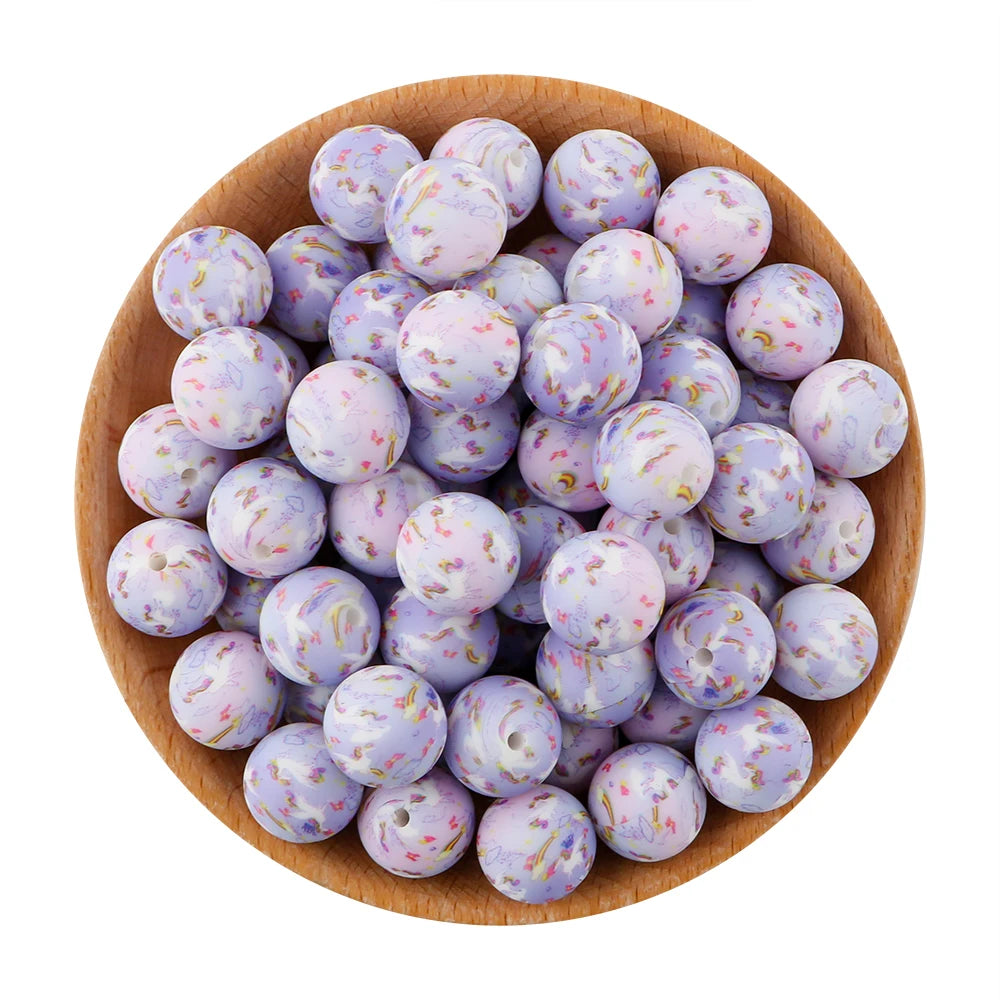 Pink Silicone Round Beads for DIY Jewelry Making