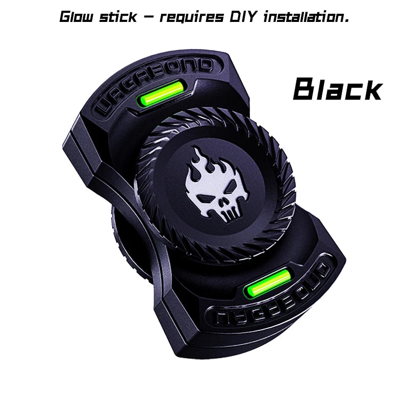 Black glow stick magnetic fidget spinner with push buttons for stress relief and focus