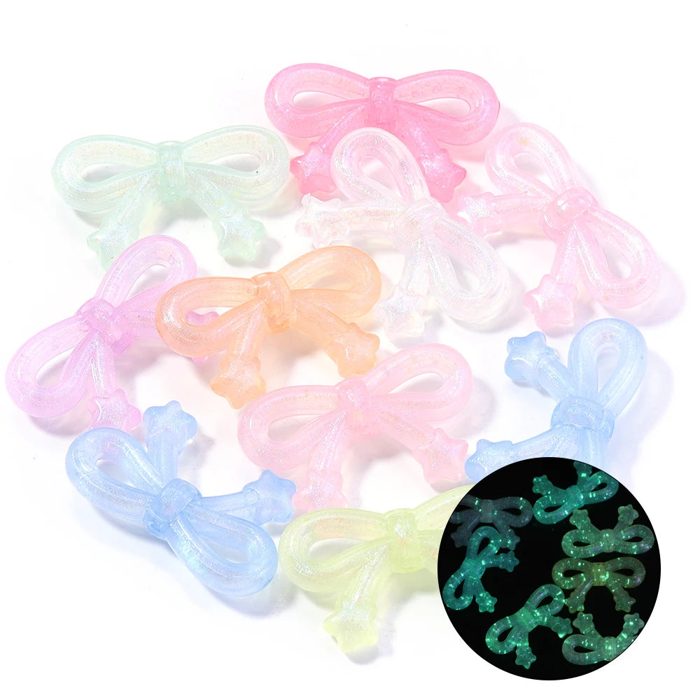Colorful Bow Acrylic Beads for Jewelry Making