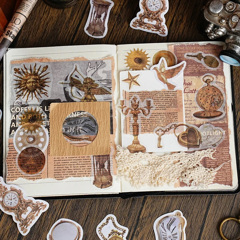 Vintage Alchemy Washi Sticker Pack – 50 Unique Metal-Inspired Designs for DIY Crafts
