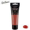 A tube of premium acrylic paint in burnt sienna color with a black cap and label