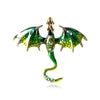 Enamel Dragon Brooch with Rhinestone Accents