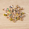Gold Enamel Honeybee Charms for Jewelry Making (Set of 10)