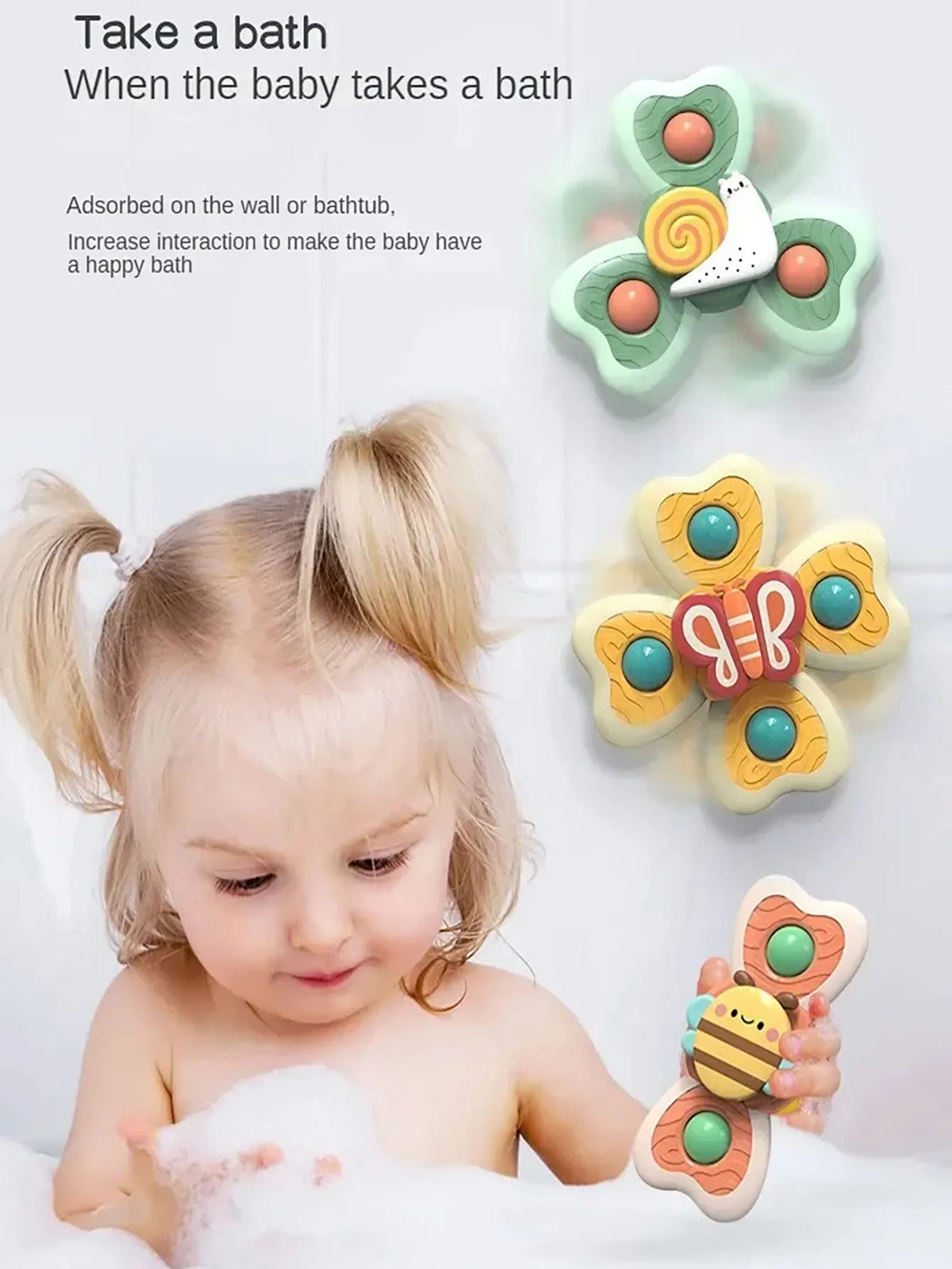 Insect-Themed Suction Cup Bath Toys for Toddlers