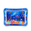 Blue inflatable baby water play mat featuring colorful sea creatures and marine life for tummy time