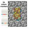 A set of 24 colored markers for DIY coloring, including various shades and tips.